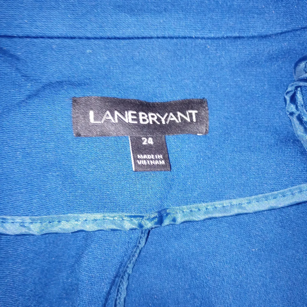 Lane Bryant 24 Women's Navy Moto Jacket Blazer Zippers Plus Stretchy Comfy